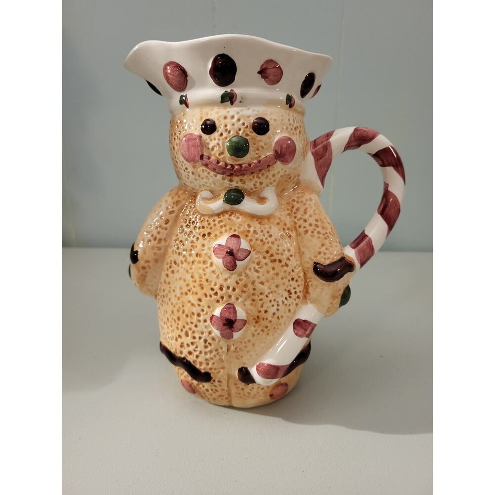 Loomco Hermitage Pottery Gingerbread Man Milk Pitcher - Vintage
